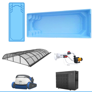 Schwimmbad HAWANA 8,0 x 3,7 x 1,5 m KIT mit Überdachung